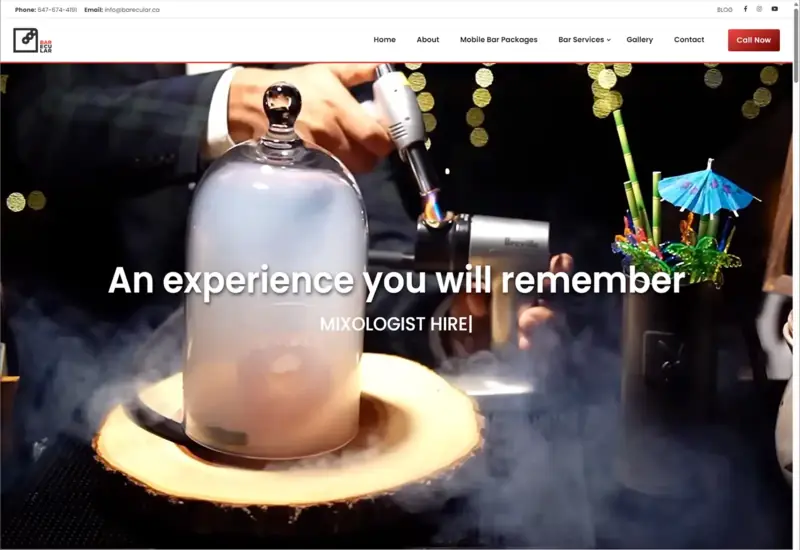 Desktop website preview for Barecular Inc.