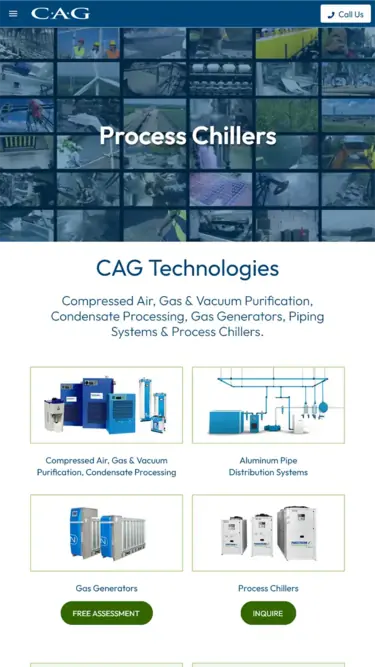 Mobile website design preview for CAG Technologies Inc.