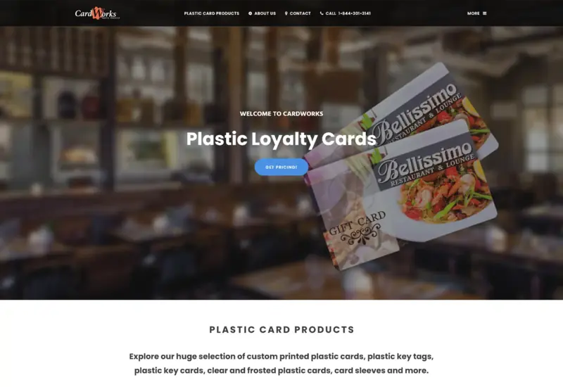 Desktop website design preview for Cardworks North America