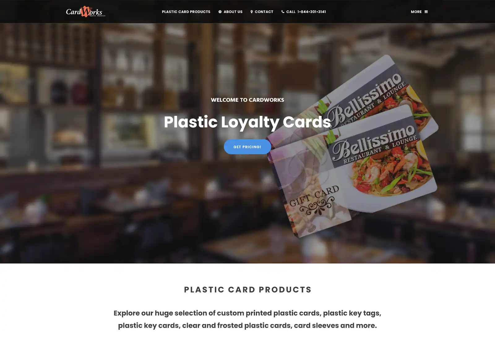 Desktop website design preview for Cardworks North America