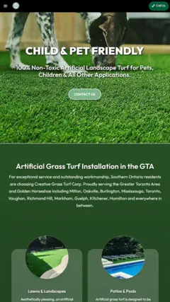 Mobile website preview for Creative Grass Turf Corp